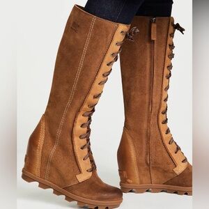 Sorel Joan of Arctic Wedge II Lace-Up Tall Boots Sz 9